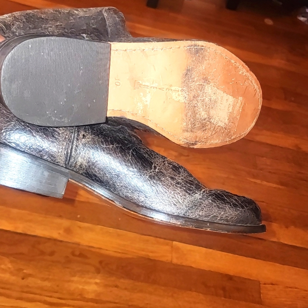 Steven By Steve Madden "reins" Grey / Brown Leather Distressed Knee High - Picture 7 of 8